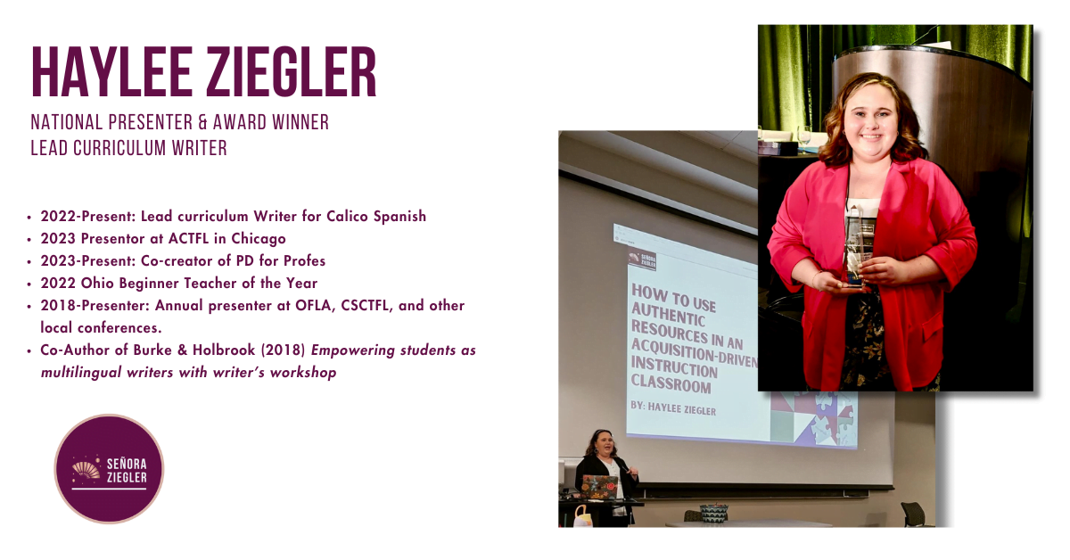 Haylee Ziegler National Presenter & Award Winner Lead Curriculum Writer